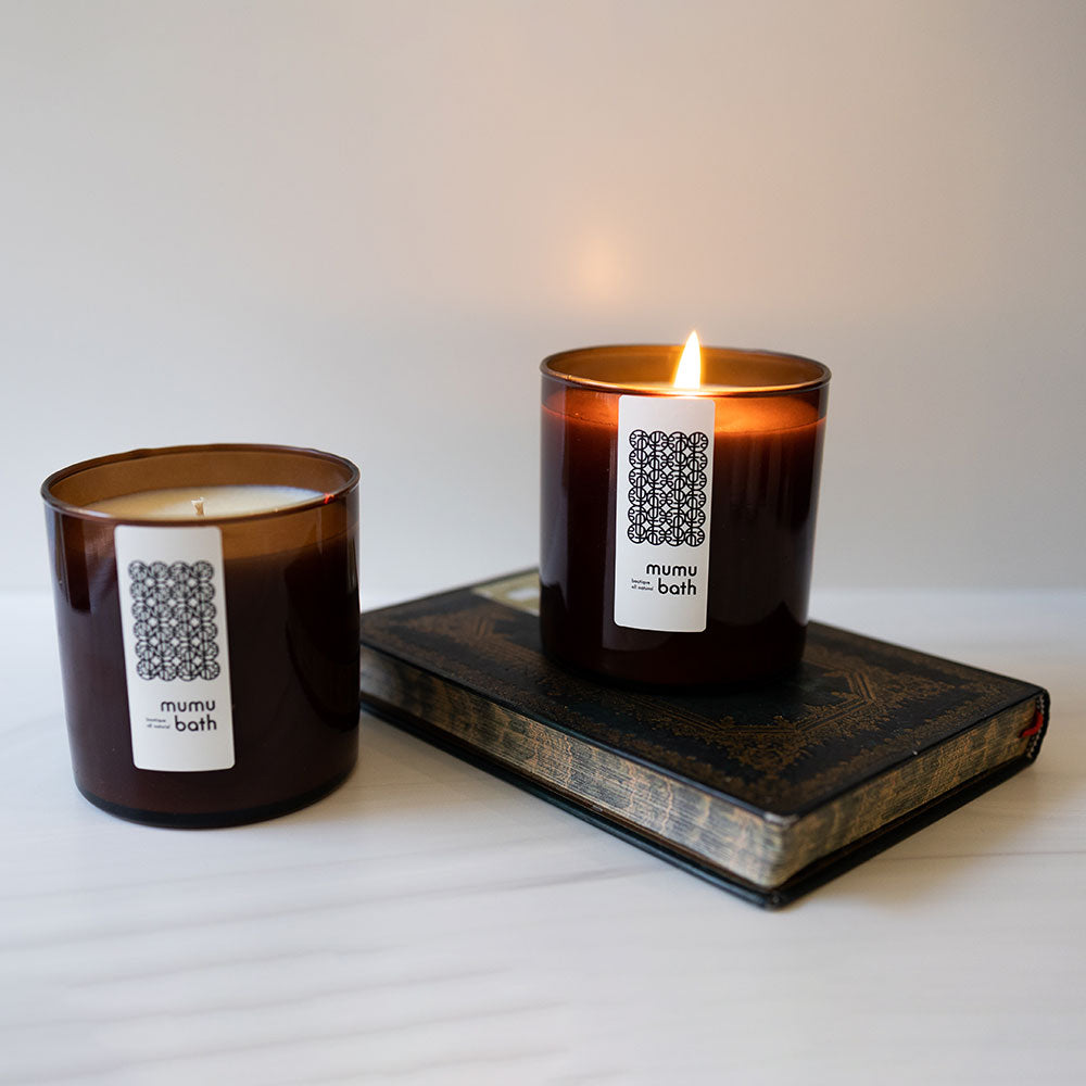 Luxe Natural Scented Candle in Amber Jar - Mumu Bath