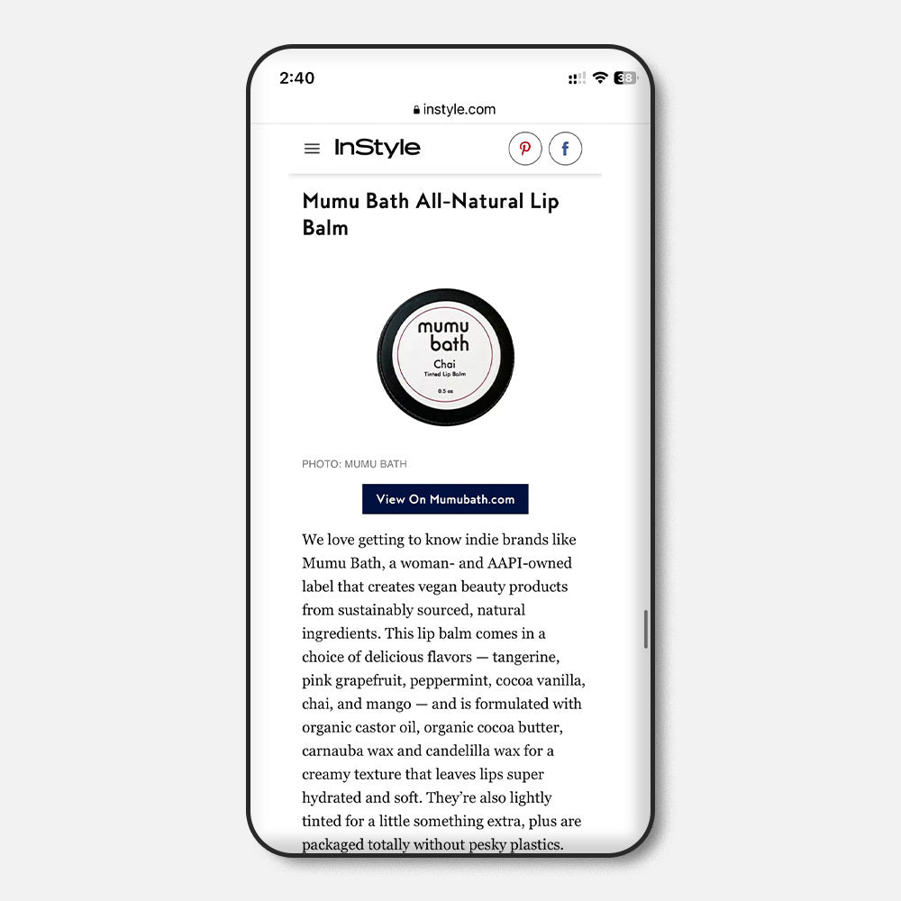 All Natural Vegan Lip Balm - Mumu Bath