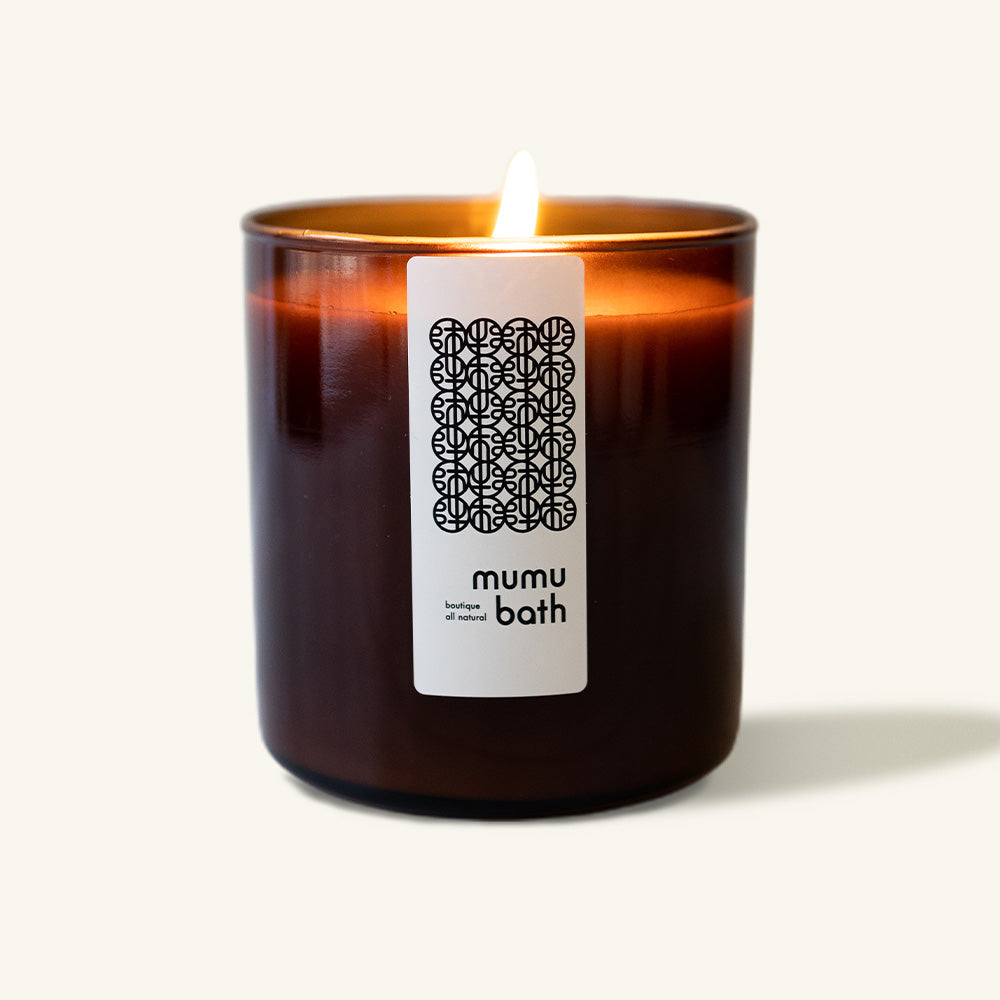 Luxe Natural Scented Candle in Amber Jar - Mumu Bath