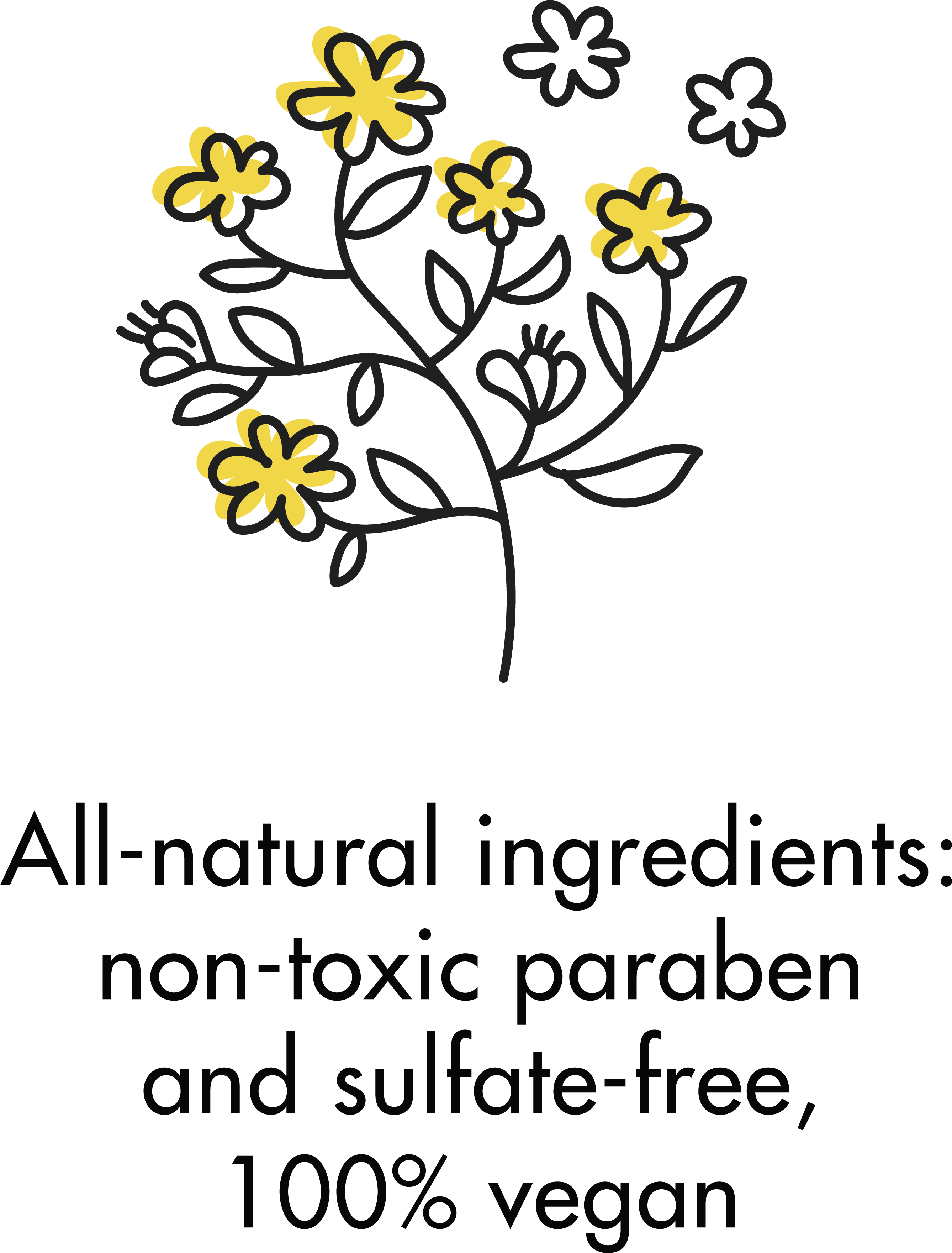 All-natural ingredients: non-toxic paraben and sulfate-free, 100% vegan product