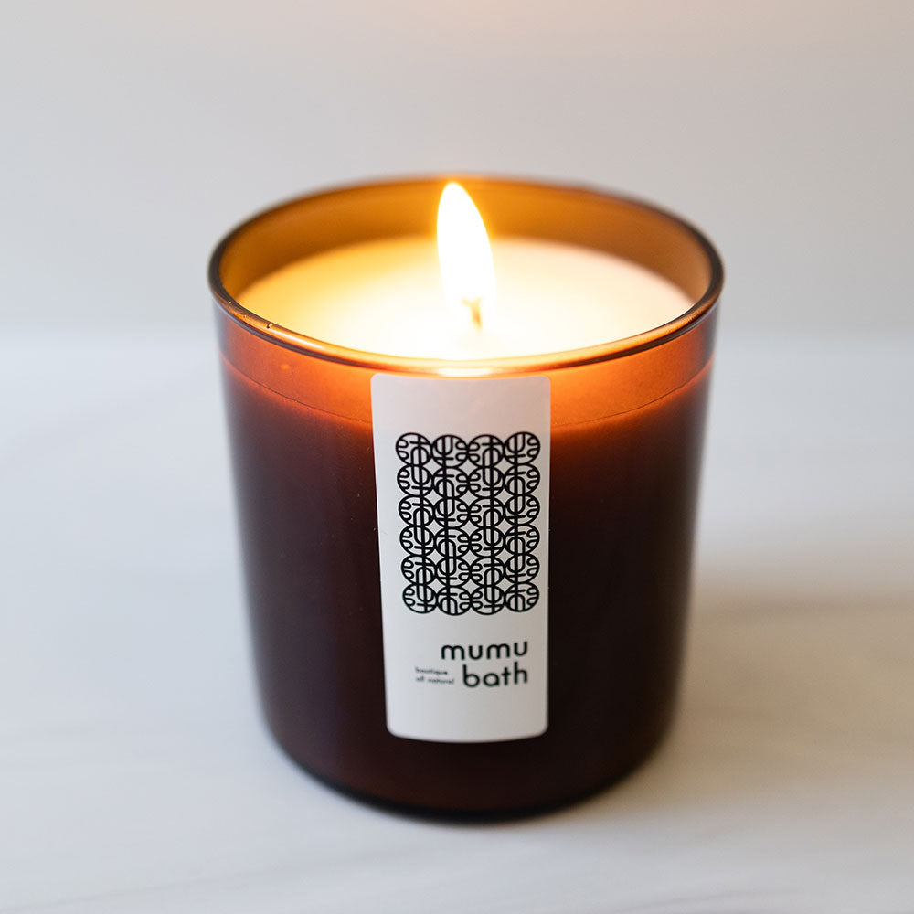 Luxe Natural Scented Candle in Amber Jar - Mumu Bath