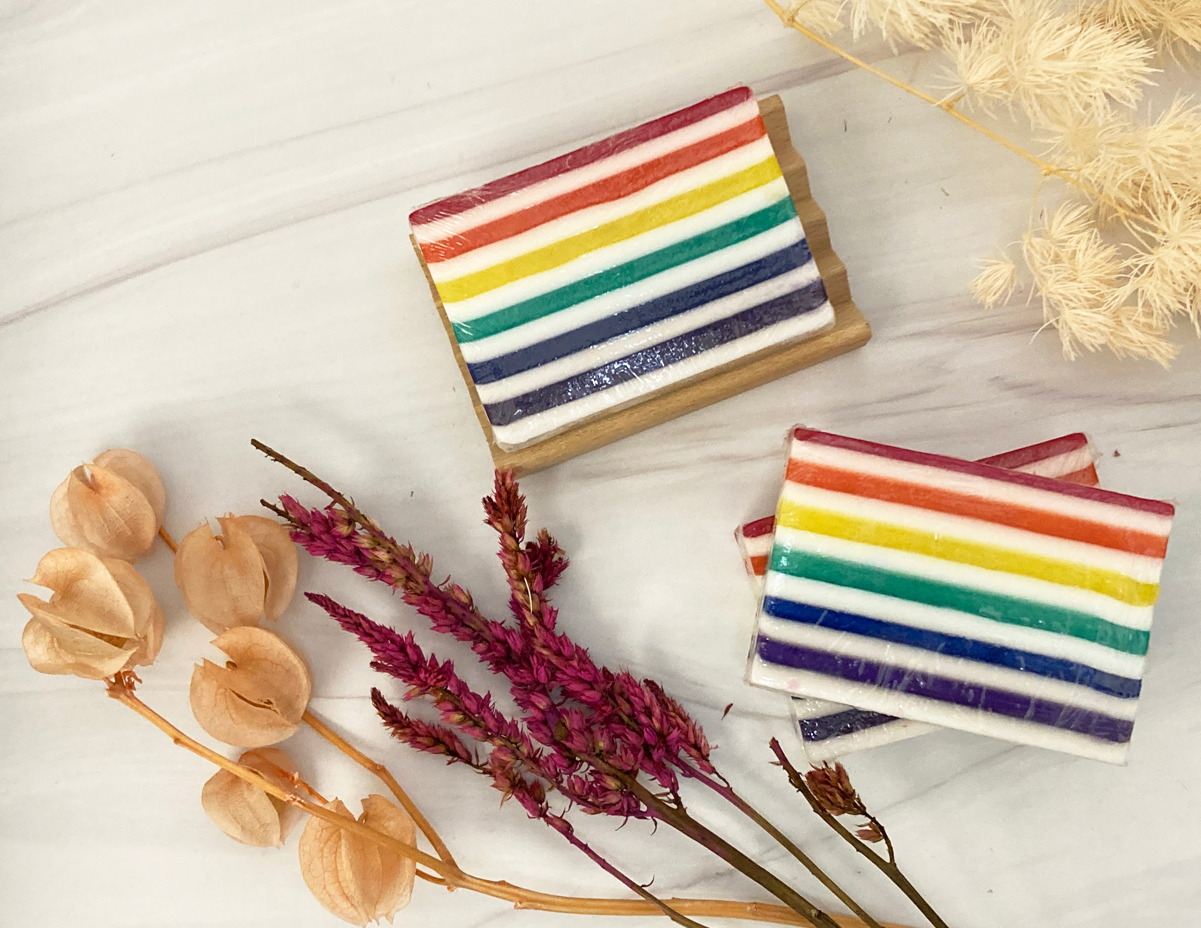 Rainbow Soap bar, handmade by Mumu Bath