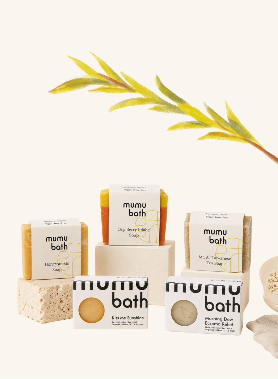Collection of natural soap bars